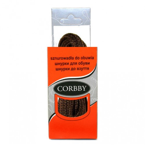 Шнурки для обуви 180см. круглые толстые (012 - коричневые) CORBBY арт.corb5605c